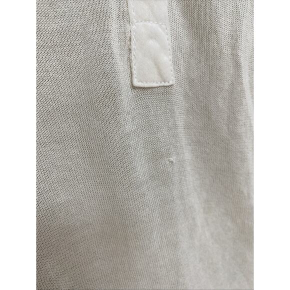 Liviana Conti Long Sleeve Top Blouse Silk Cotton Ivory V neck Knit Button M - Picture 6 of 9